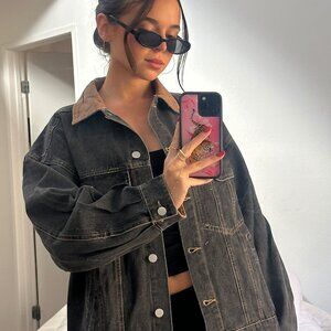 12th Tribe Hayes Washed Black Denim Barn Jacket Size MM